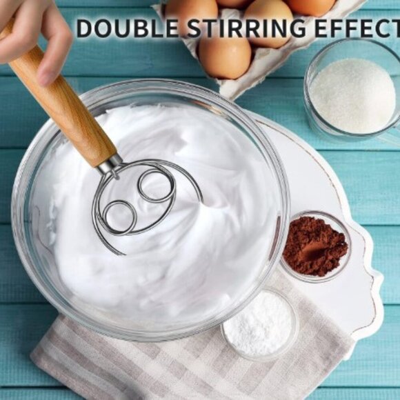 DANISH DOUGH WHISK  4 LOOP DOUBLE EYE DESIGN - Picture 2 of 9